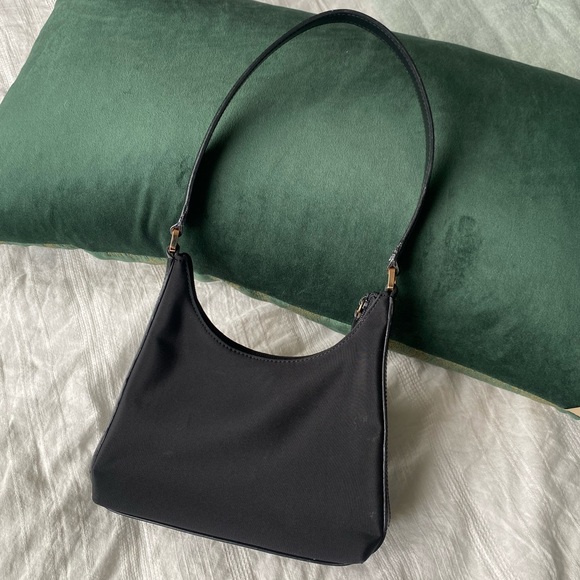 Nine & Co. Y2K style mini shoulder bag. Inside zip pocket. Compact style. Black. - Picture 3 of 7